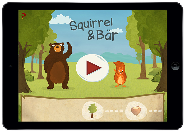 Squirrel und Bär ein Abenteuerlernspiel für Kinder von 3-9 Jahren.